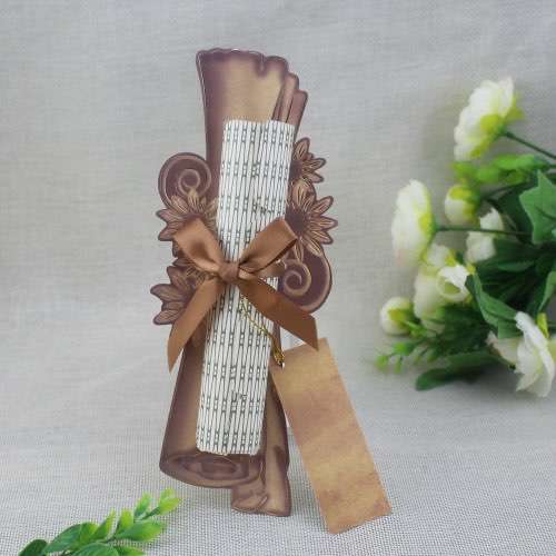 Vintage Print Wedding Invitations Scroll